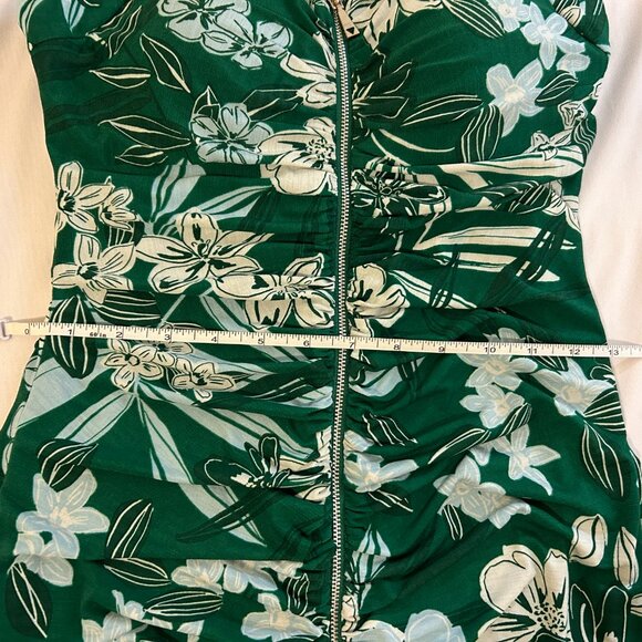 GUESS Women's V-Neck Full Front Zip Floral Printed Sheath Dress Size S - Picture 7 of 10